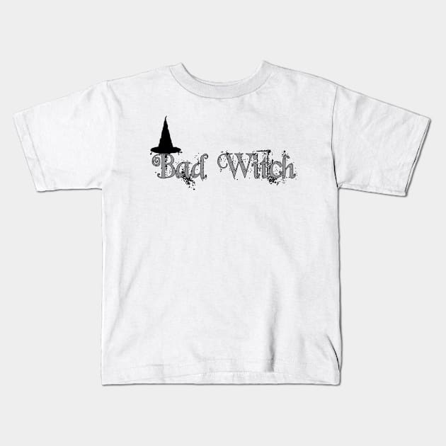 Bad Witch Kids T-Shirt by TheLeopardBear